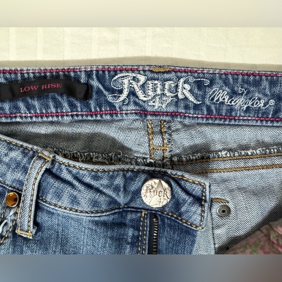 Wrangler Rock 47 Low Rise Bootcut Jeans Embellished Cowgirl Western Size 9/10 - Picture 7 of 14